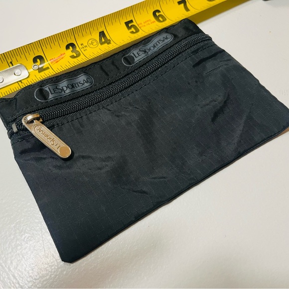 LeSportsac black mesh zip phone/wallet pouch cosmetic bag 4.5 by 7in - Picture 13 of 14